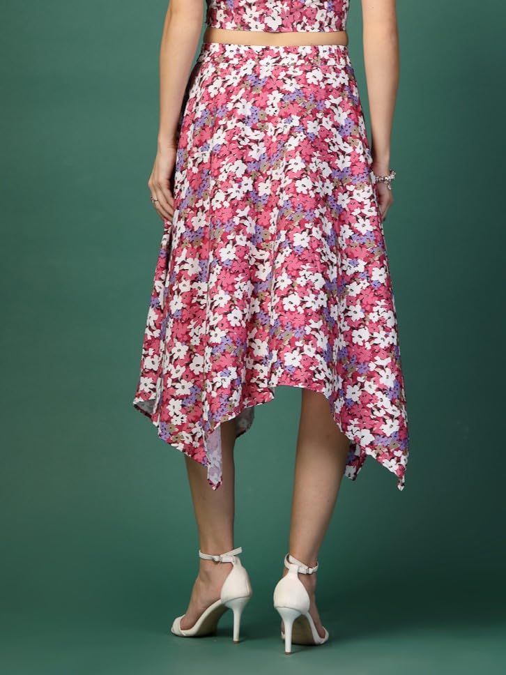 Image of OOMPH! Long Skirts for Women with Handkerchief Hem