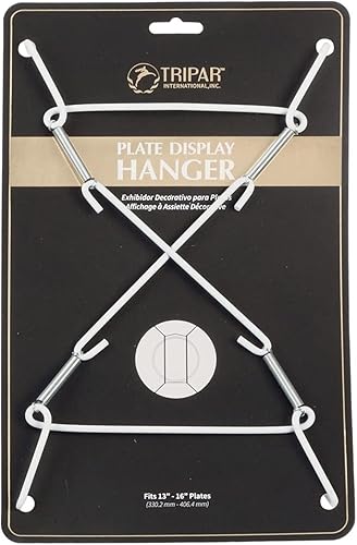 TRIPAR Colgador de placa blanca de 13-16 pulgadas de pared de alambre Super Plate