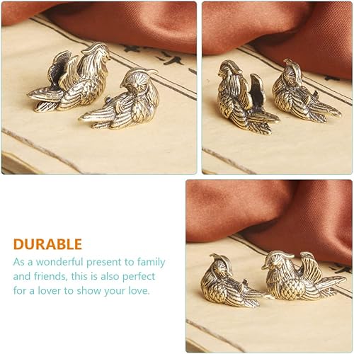 Miniatura 4 de Estatua de mandarín para decoración del hogar, 1 par, Feng Shui, mandarín chino, Yuan Yang, pájaros, estatua, escultura, animales, coleccionables,