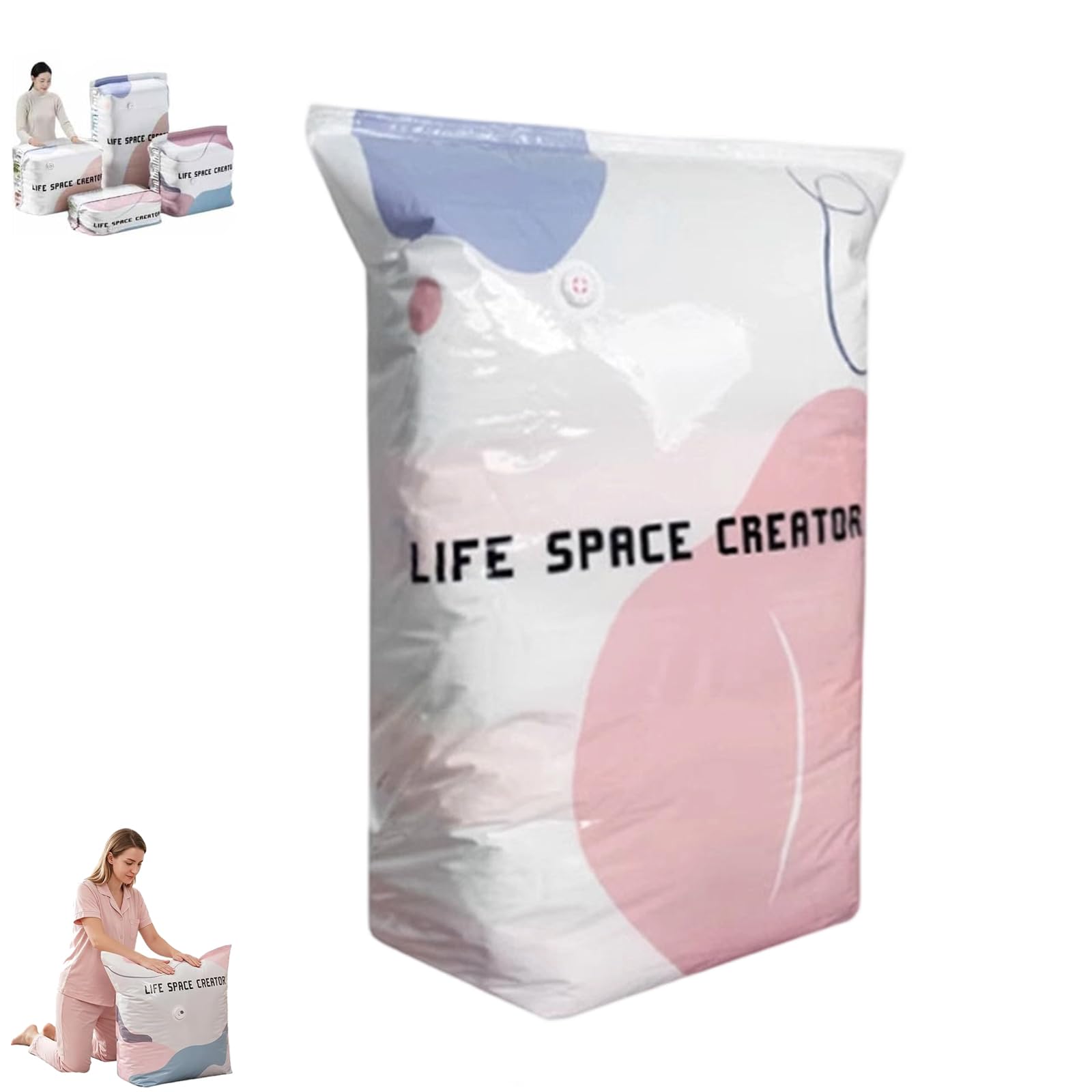 Bolsas de vacío de gran capacidad sin bomba de 100x80cm para organizar ropa y mantas
