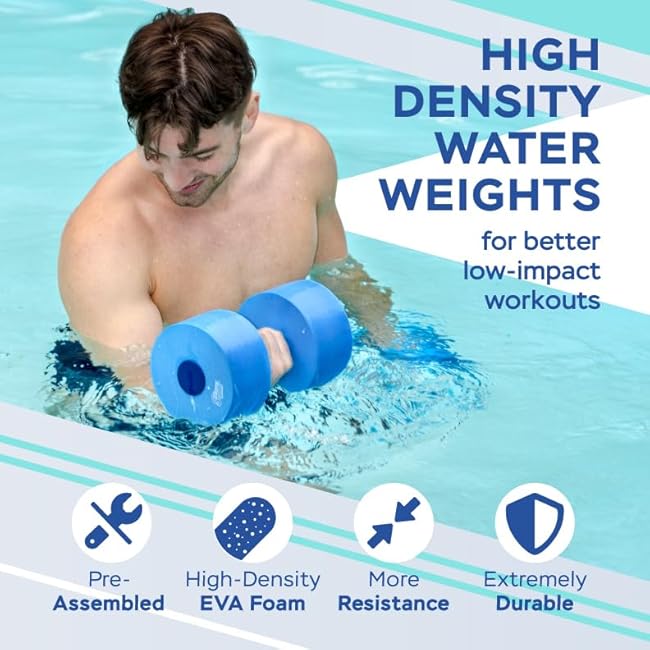 Sunlite Sports Water Fitness Gear, Foam Weights and Neoprene Swim Gloves for Aqua Exercise and Therapy
