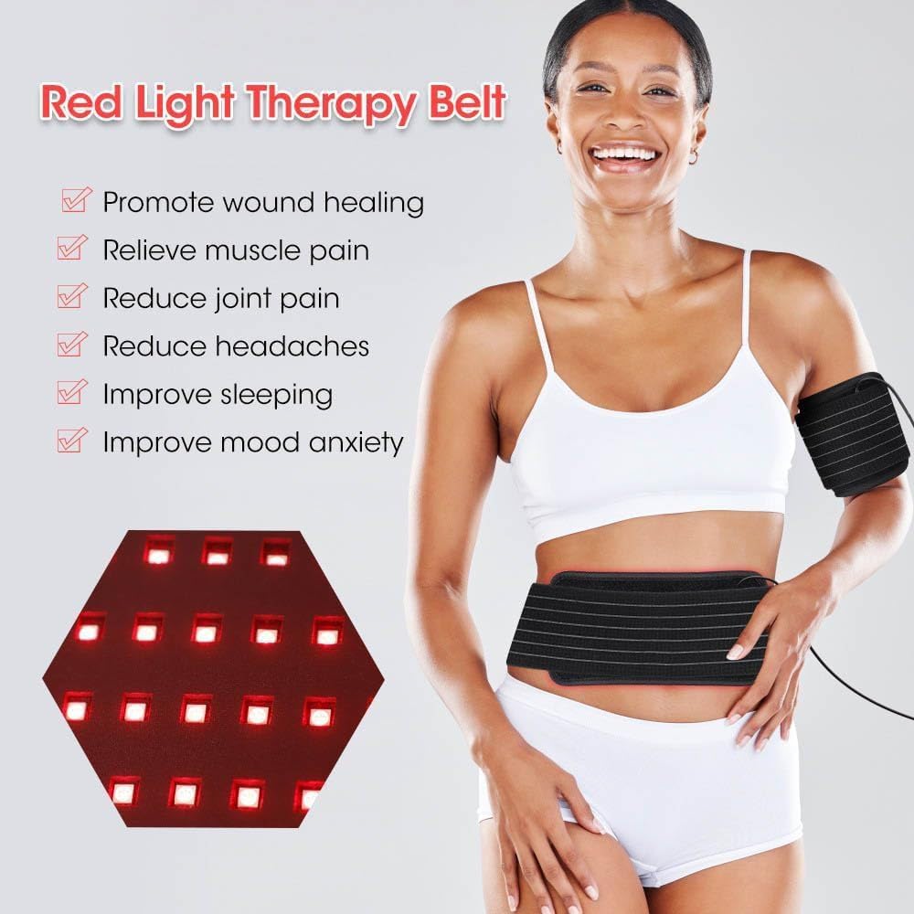Fascia Riscaldante A Infrarossi Per Vita E Gomiti, Cuscinetto Riscaldante Per Terapia Con Luce Rossa, Regolazione Della Luminosità Su 5 Livelli, Per Donne E Uomini, Per Alleviare Il Dolore Al Collo