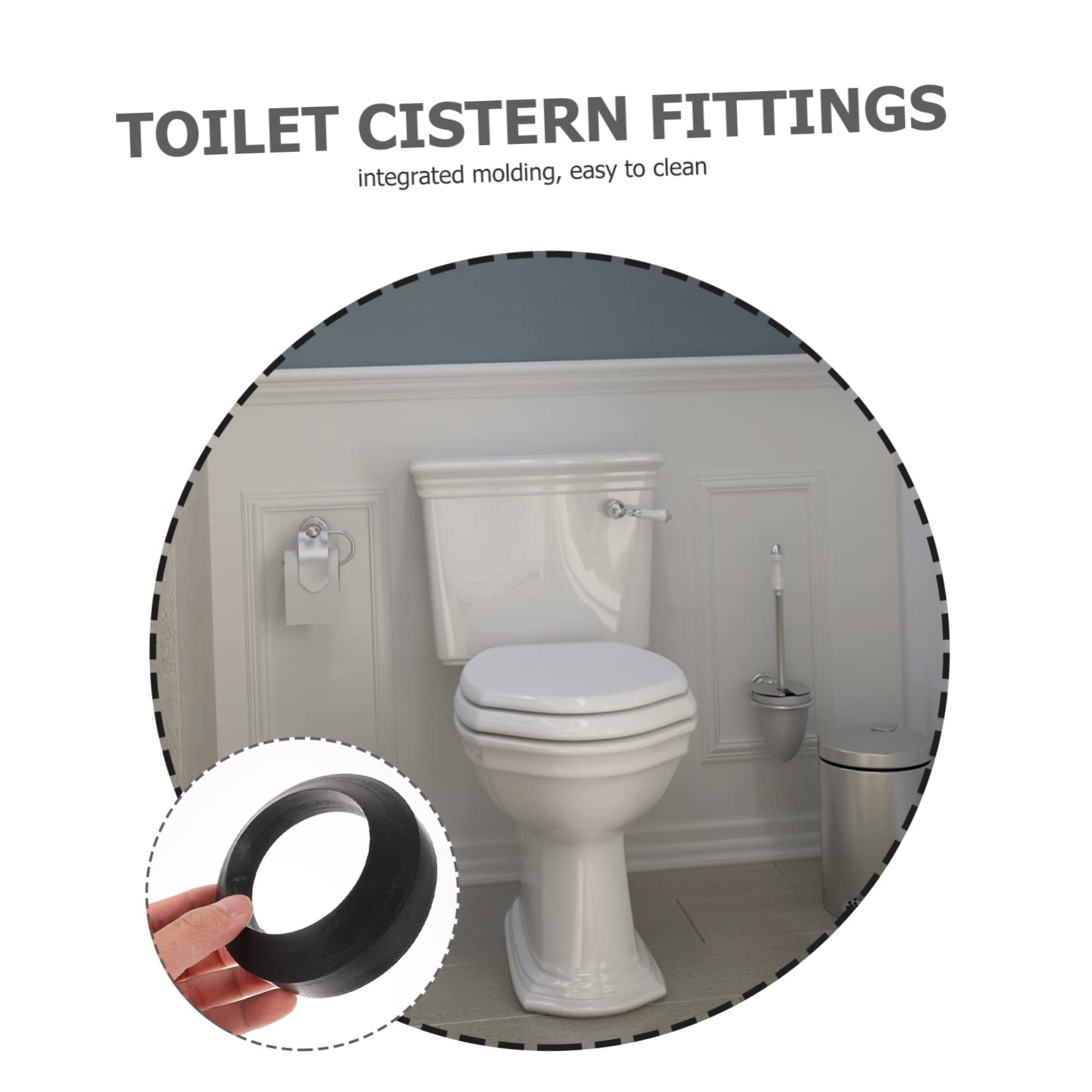 3 Set guarnizione del WC parti adesivo accessori per cassette wc kit accoppiamento tenuta wc lavabiancheria per la casa anello di tenuta cassetta wc gomma da cancellare Nero