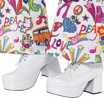 70s white platform boots