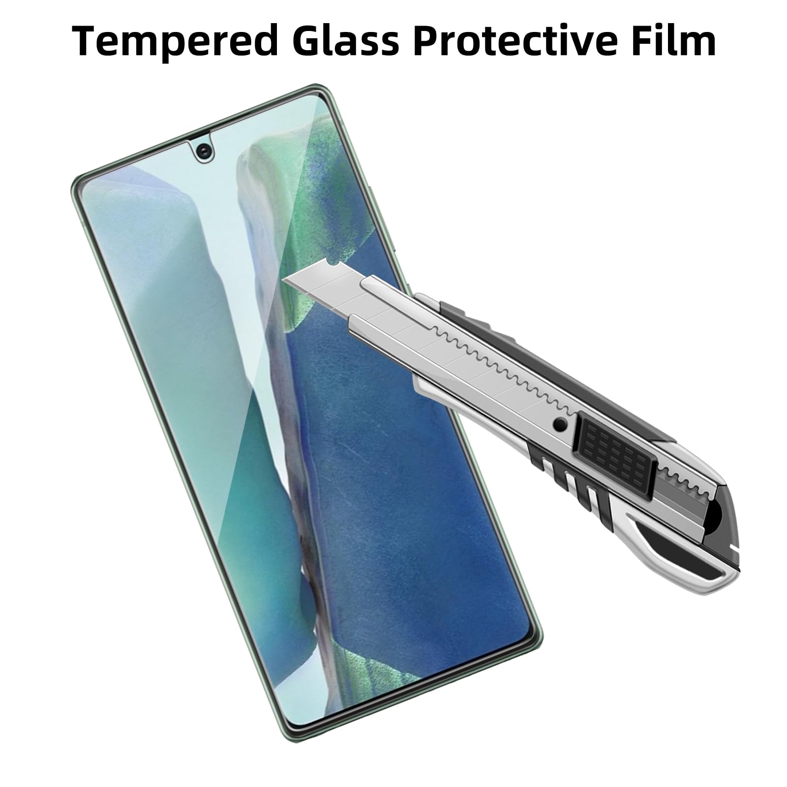 Paquete de 4 protectores de pantalla de vidrio compatibles con Samsung Galaxy Note 20 5G / SM-N981U [dureza 9H], vidrio templado HD, resistente a los arañazos, fácil de instalar [compatible con