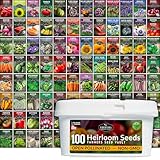 Survival Farmer Seed Vault – 100 Pack of Heirloom Vegetable Seeds for Planting – Non-GMO Vegetables, Fruits, Herbs – Sealed Kit for Long-Term Emergency Storage – Survival Garden Seeds