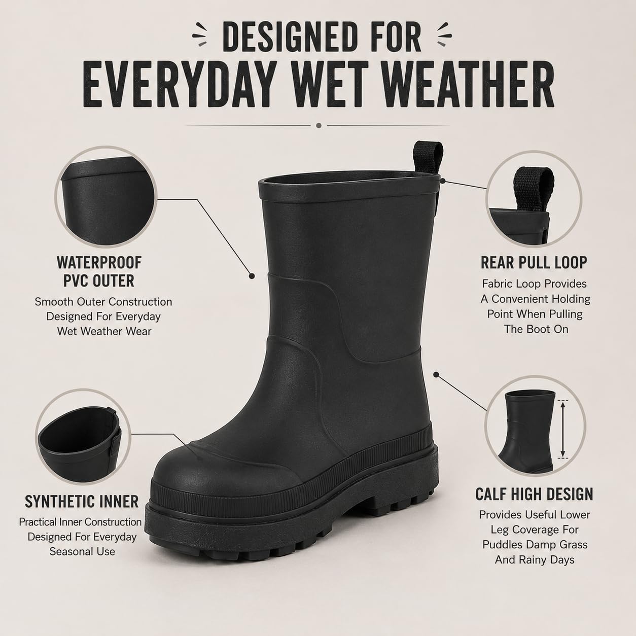 A2Z 4 Kids Wellington Stivali impermeabili PVC Vitello Alto Outdoor Stivali