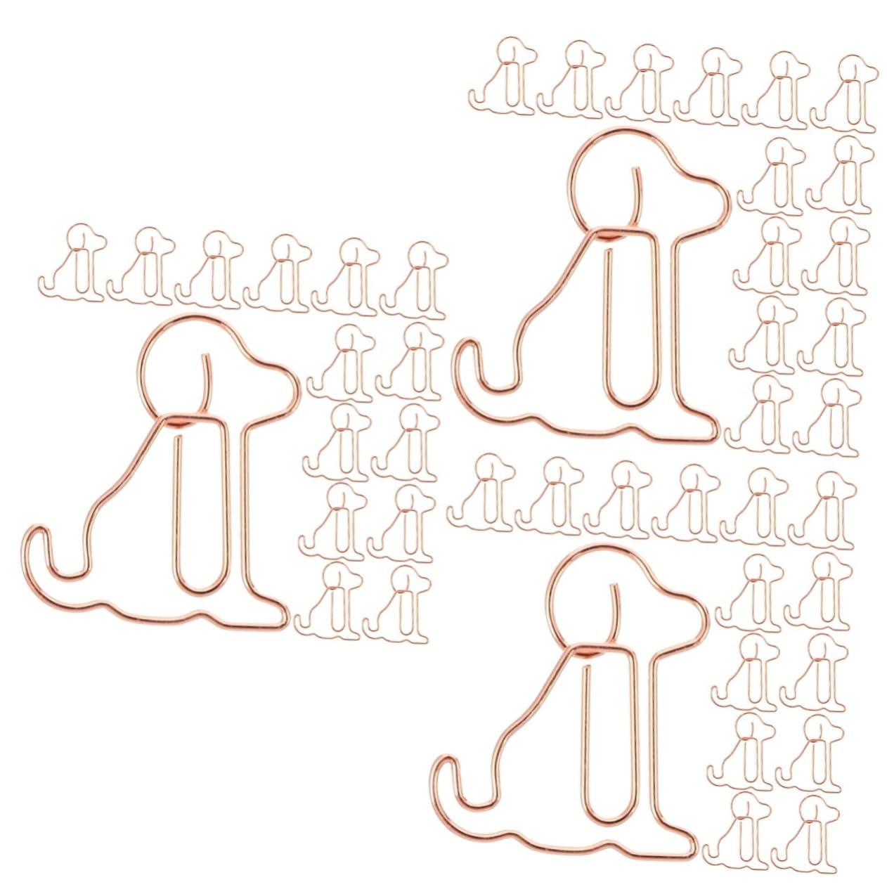 DOITOOL 3 ensembles Trombone Chiot En Or Rose Amusant Fixation De Pince À Papier Pince À Papier De Dessin Animé Trombones De Dessin Animé Pour Étudiants Trombone 50 pièces * 3