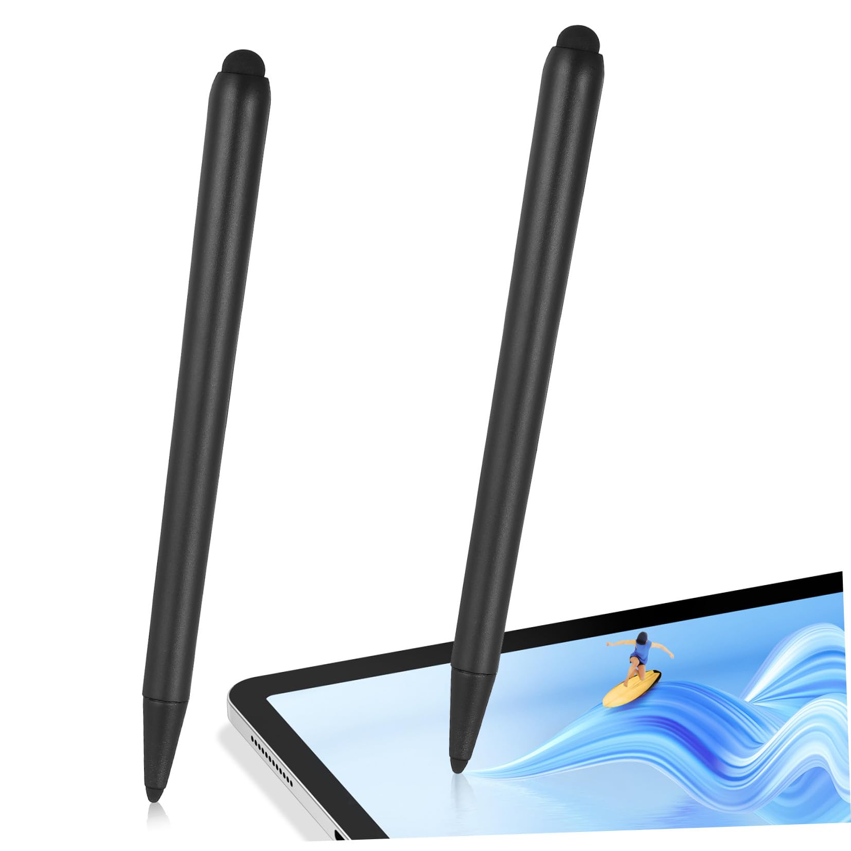 Kisangel 2 Stück Universelle Kapazitive Touchscreen Stifte für Tablets in One Lehrgeräte Präziser Berührungsempfindlicher Kunststoff Bildschirmstift Leicht und Kompakt Schwarz