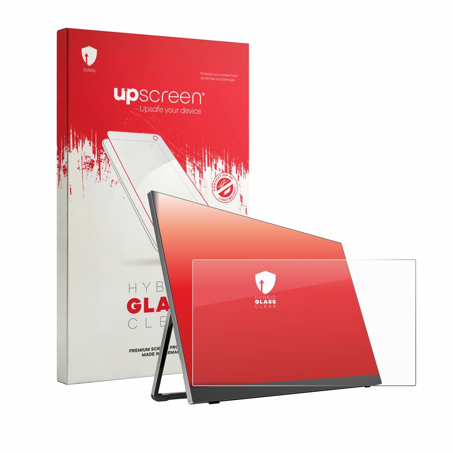 upscreen Pellicola Vetro per Yodoit PTM18 18.5" | , Chiara Protezione Schermo Made in Germany, 9H Durezza Hybrid Glass Antigraffio Trasparente