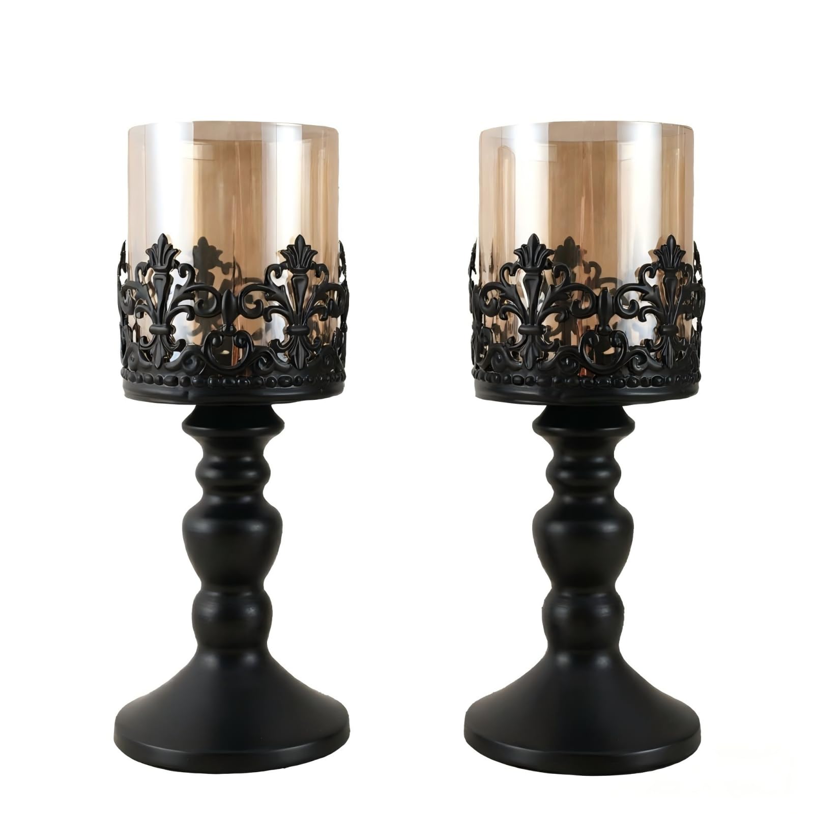 POXZSFX Black Candle Holder Gothic Coffee Table Enchanting Candlestick Holders Creating Dark Dining Experiences Farmhouse Is