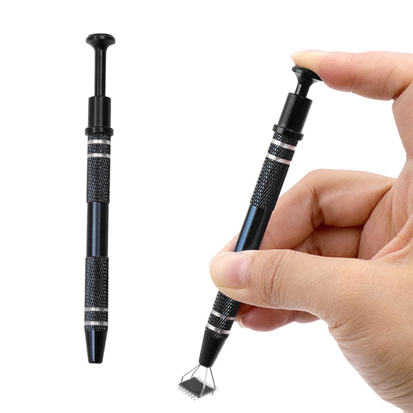 Floatdream 2 Pièce Outil Ramassage Bijoux, Brucelles à Bijoux, Pince à Bijoux Avec 4 Griffes, Brucelles à Griffes, Pour Bijoux, Perles, Vis, Pièces Précision (Noir&Argent