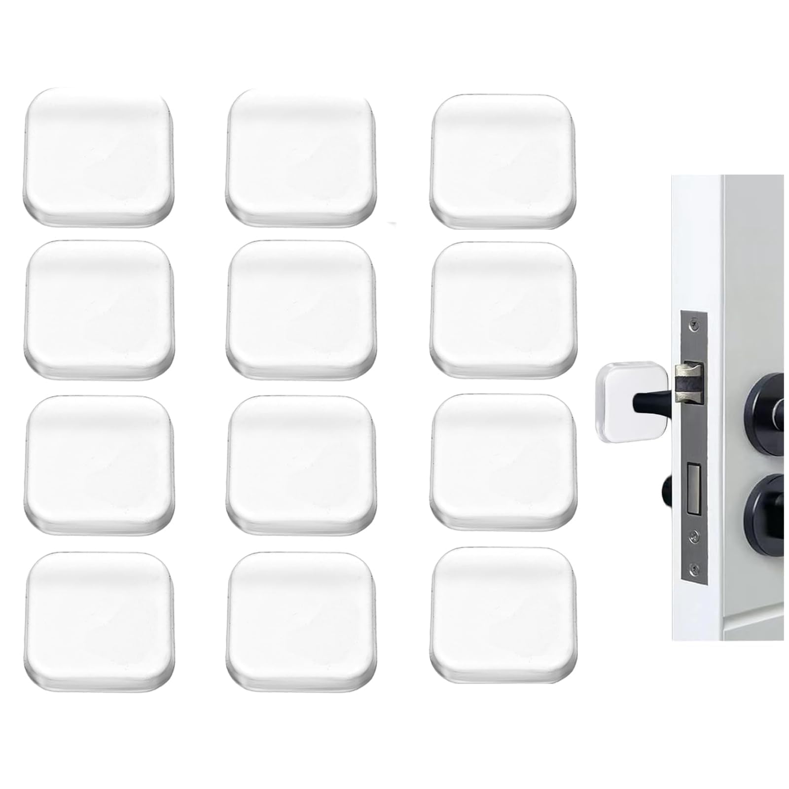 12 Pcs Door stoppers for Walls, Door Handle Protectors, Door Stop, Silicone Transparent Wall Protector, Wall Protector Self Adhesive Door Stoppers for Wall Fridge Cabinets