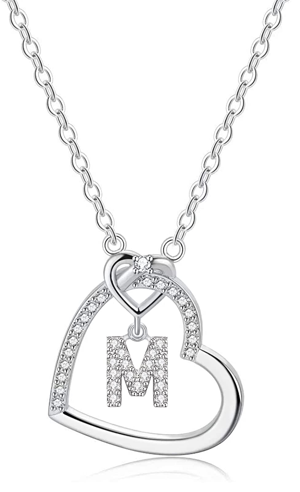 LIHELEI Collana Donna Argento, S925 Argento 26 Lettera Maiuscola Con Zirconi Collana Moglie Mamma Fidanzata Compleanno San Valentino Natale Anniversario Festa Della Mamma Gioielli Donna Regalo