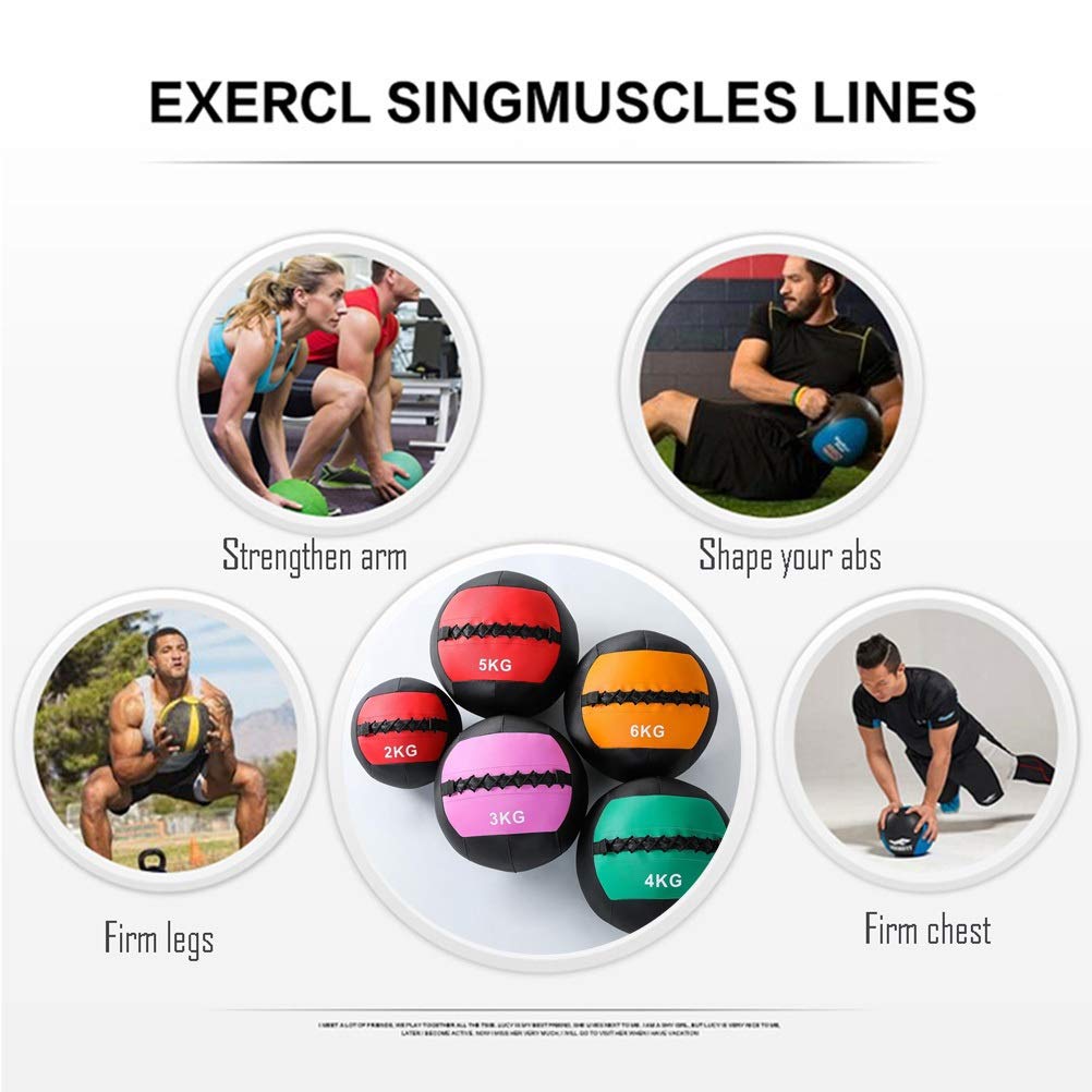Palle AGYH mediche Morbido Medicine Ball, Cuoio Sintetico Squash Palla Fitness, Usato for Muscle Training, Esercizio Aerobico, Allenamento di Resistenza, 8 Pesi, 2-12KG (Size : 2KG)