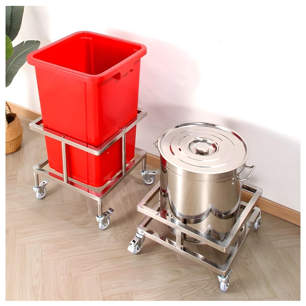 Portavaso in acciaio inox con ruote, multiuso per spostamento e conservazione facili
