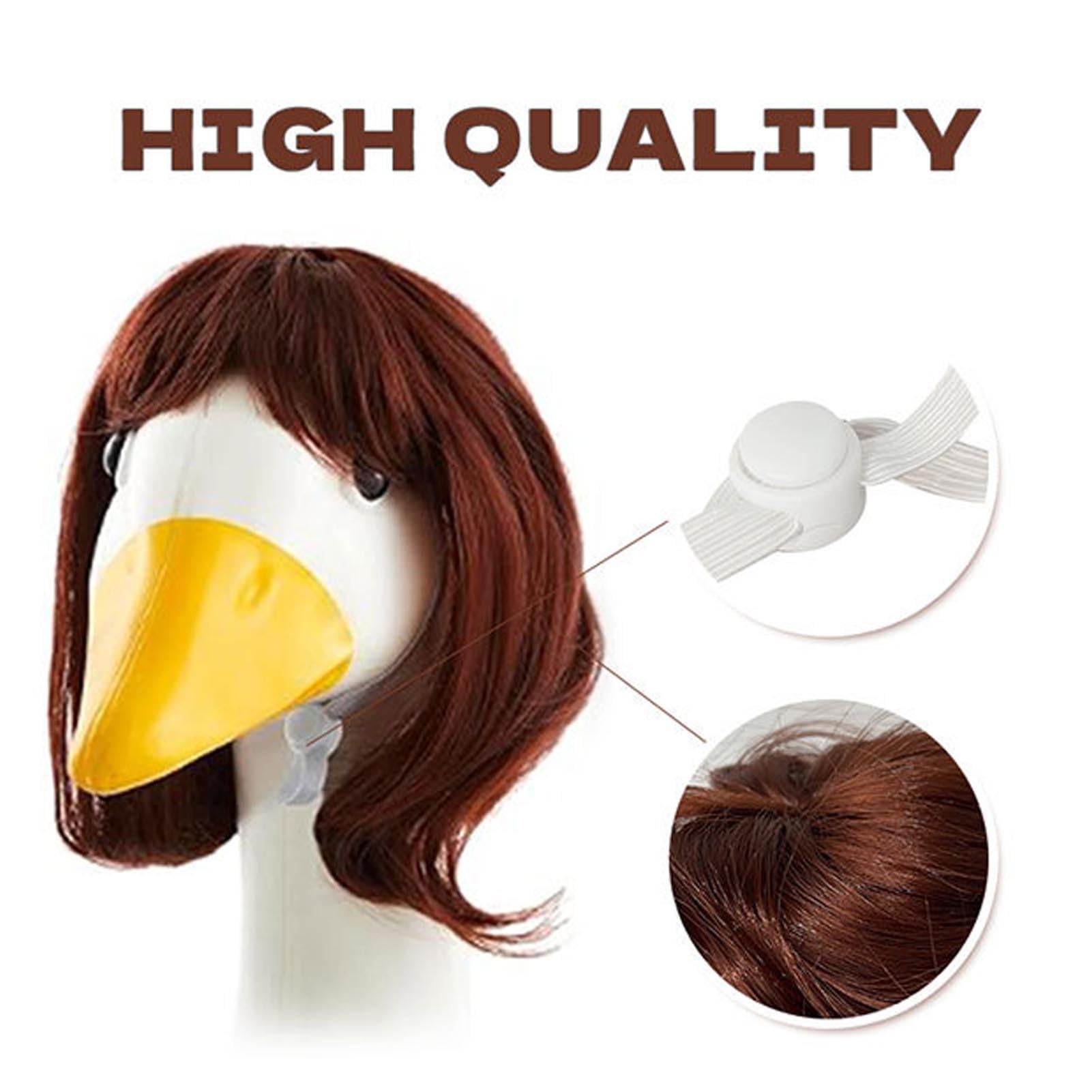 Pongnas 4 Pcs Porch Goose Wigs with Hair Clips Porch Goose Outfit DIY Wig Funny Cute Lawn Goose Statue Braid Wig for Garden Patio Yard And Various Holiday Parties Silver Hair Included - Image 4