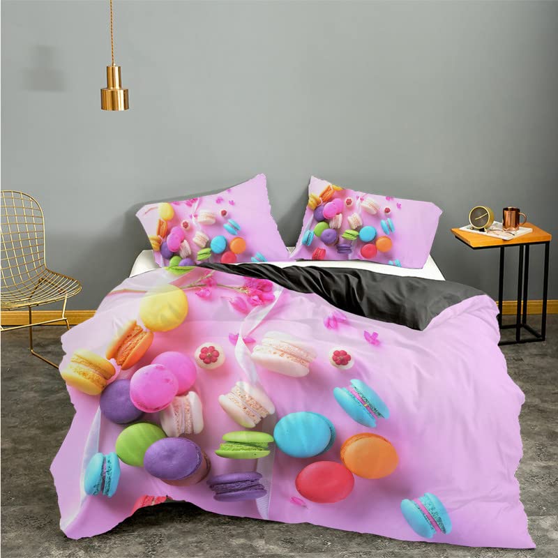 Parure de lit 240x260 gâteau rose pour une chambre parentale cosy