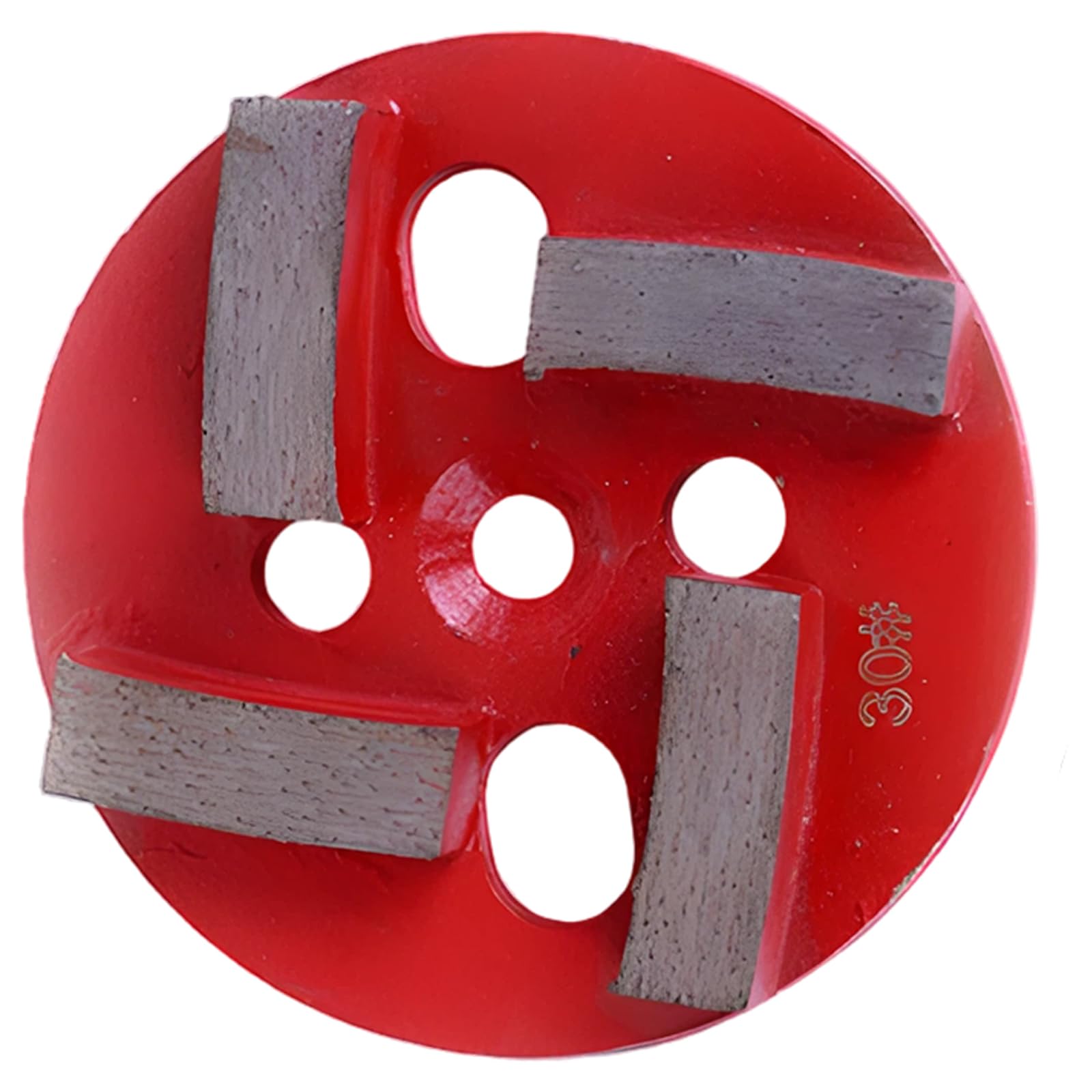 Schleifblock aus abrasivem Material, 4-Zahn 5-Loch roter Schleifkopf für Beton- und Epoxidboden-Poliermaschine, Betonschleifmaschinen-Bauteil, 16 bis 300 Mesh