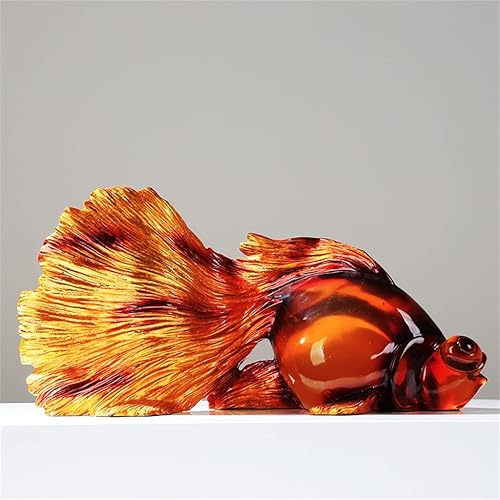 Miniatura 3 de HTTJACK - Adornos de resina de peces Koi para sala de estar, gabinete de vino, decoración de escritorio