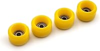 Vista 3 de SPITBOARDS® Fingerboard Pro Wheels with Real Ball Bearings, Professional CNC Polyurethane Quality, Street Wheels Shape (Yellow)