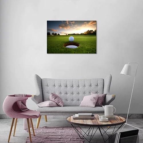 Vista 30 de chenchenArt Arte de pared de campo de golf de Estados Unidos, TPC, Sawgrass Golf Course, impresiones en lienzo, decoración de pared de golf para Rojo