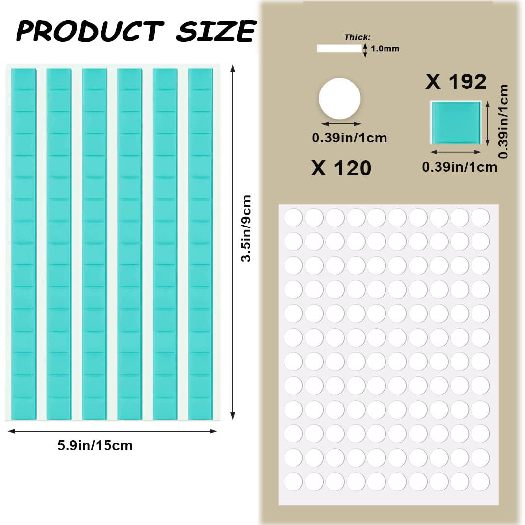 Qianyu 400 Calcomanías Adhesivas De Doble Cara, Transparentes, Extraíbles, Sin