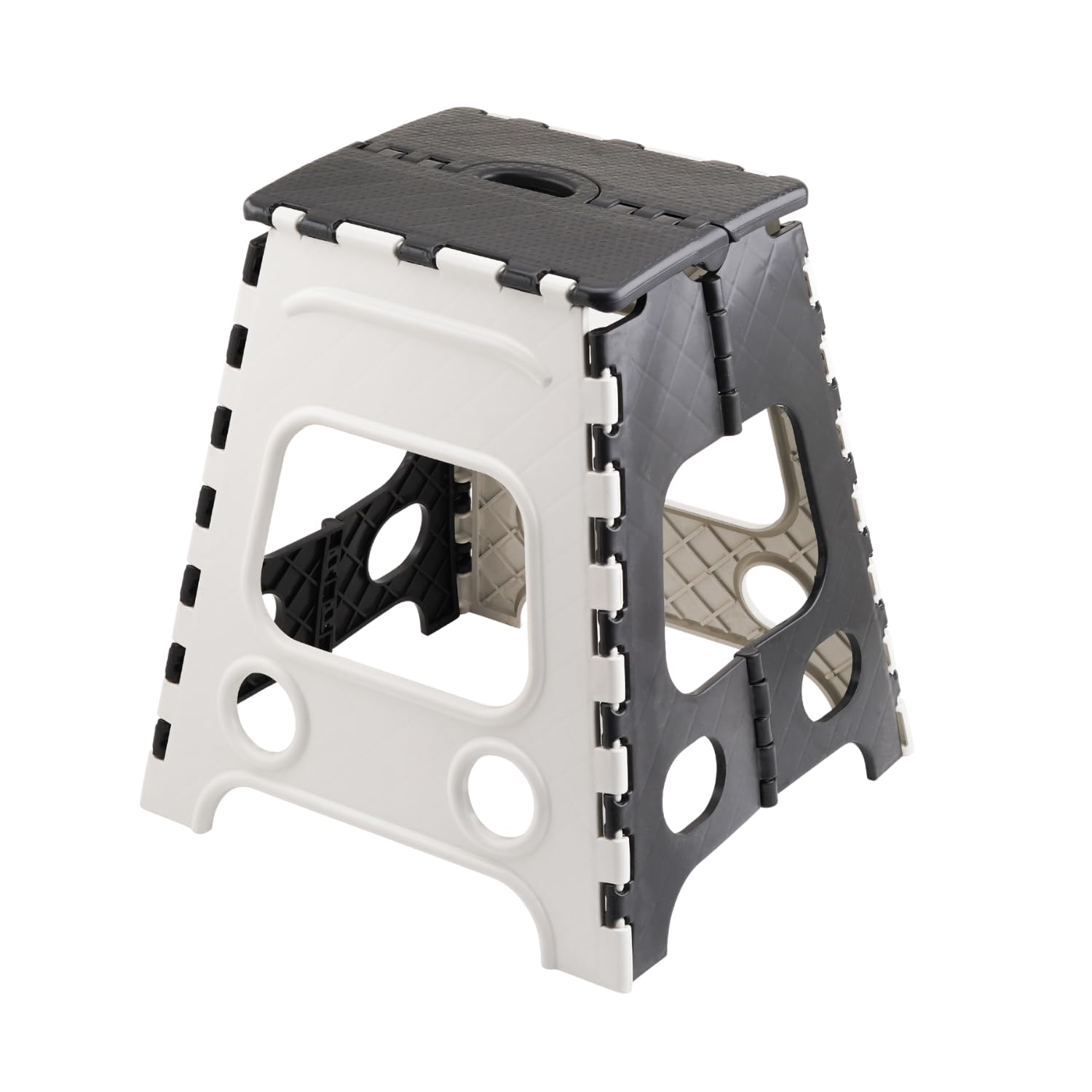 BUSA 18 Inches Super Strong Folding Step Stool for Adults and Kids | Kitchen Stepping Stools | Garden Step Stool Kitchen Stool (White-Black 18 Inch)-image-7