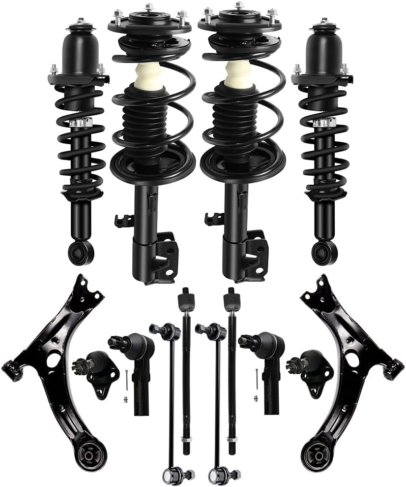 Struts Shock suspension kit for 2009 2010 2011 2012 2013 for Toyota Corolla struts 2011 2012 2013 for Toyota Matrix Front and Rear Pair Complete Strut Assembly,Ball Joint,Control Arm kit 14 Pcs