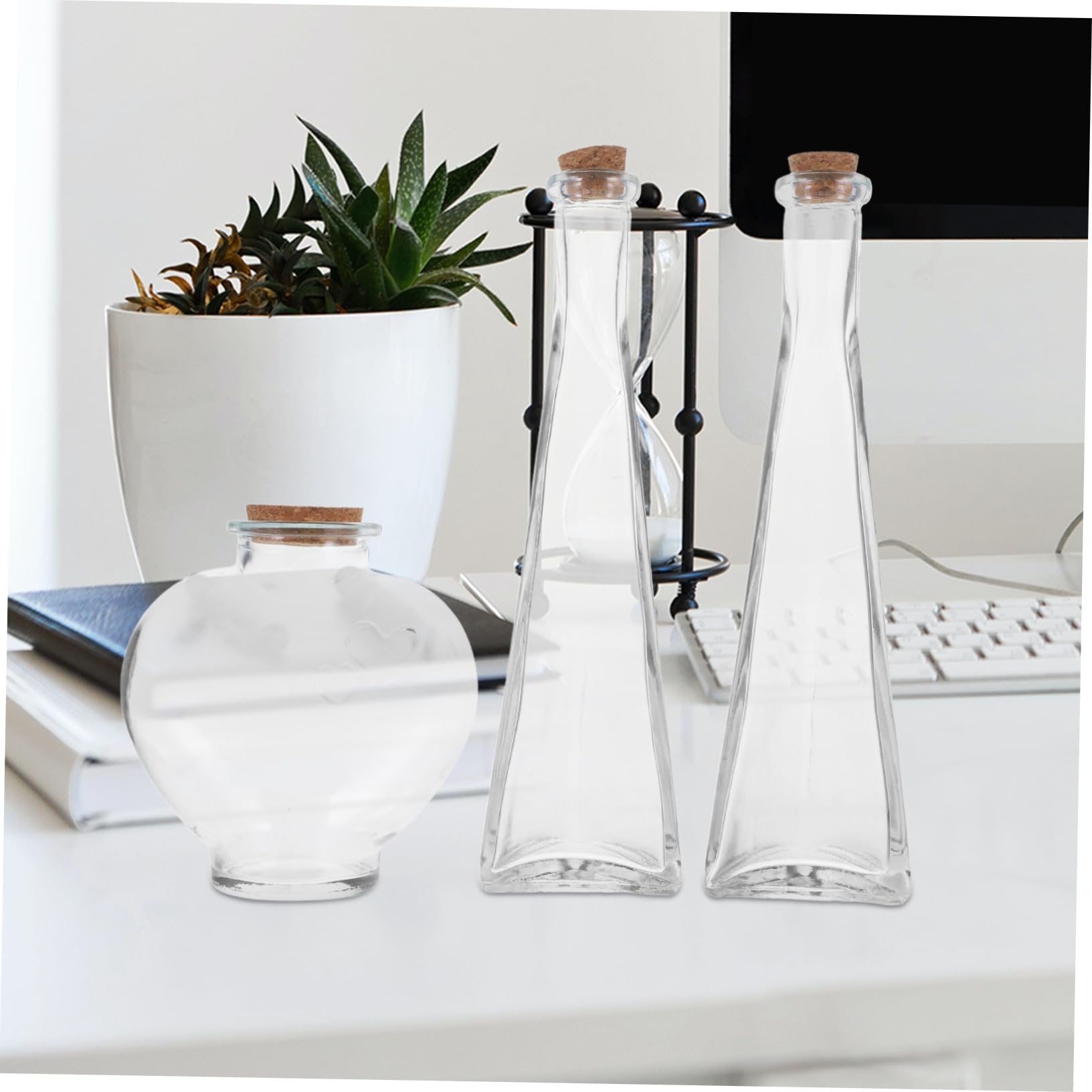 Juego De 3 Botellas Para Ceremonias, Tarros De Arena, Botellas Decorativas Para Ceremonias De Boda, Botellas De Cristal Con Forma De Corazón, Contenedor De Arena Para Ceremonias