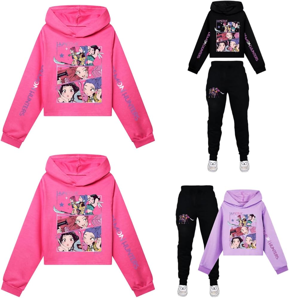 Crop Top Et Sweat à Capuche Court Avec Chaîne - JOJO Dérivé Ensemble | Vêtements à Vendre