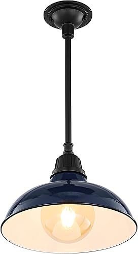 JONATHAN Y JYL7611C Jaspe 12.25 pulgadas, 1 luz de granja industrial para interiores y exteriores, hierro LED, colgante redondo de metal, estilo disponible en Yaxa Costa Rica