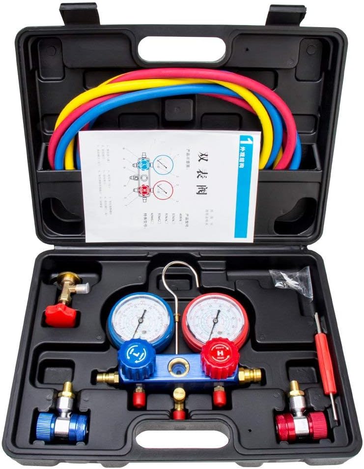 Wangyihan 1 Set A/C Manifold Gauge Set AC Refrigeration Kits for Air R12 R22 R134a 410a R404z