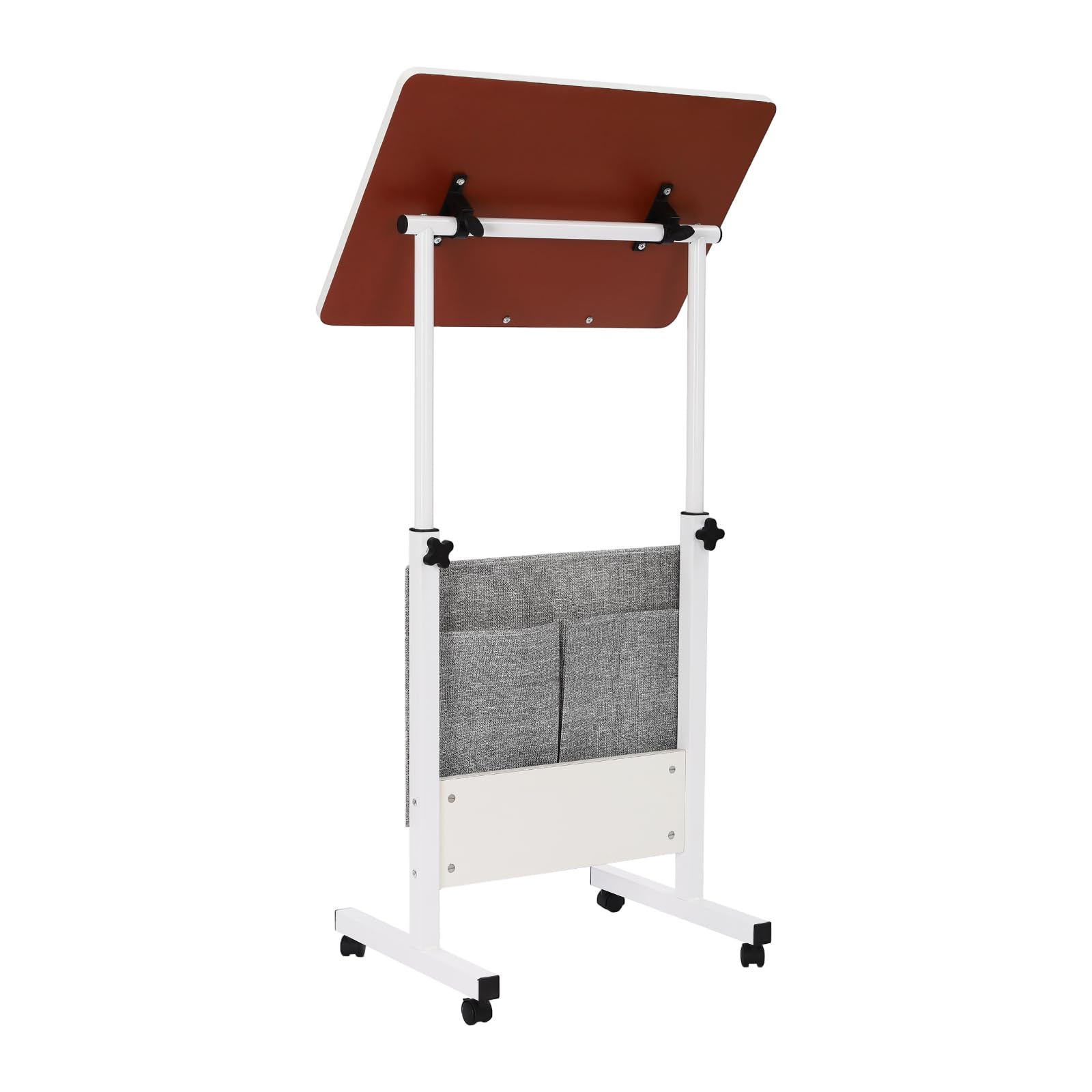 Height Adjustable Standing Desk with Storage Bag and Wheels Rolling Stand Up Desk Computer Table with 180 Flip — view 6
