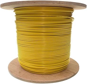 CableWholesale 6-Strand Fiber Indoor Distribution Fiber Optic Cable, Singlemode, OS2 9/125 Micron, Yellow, Riser Rated, Spool, 1000 feet