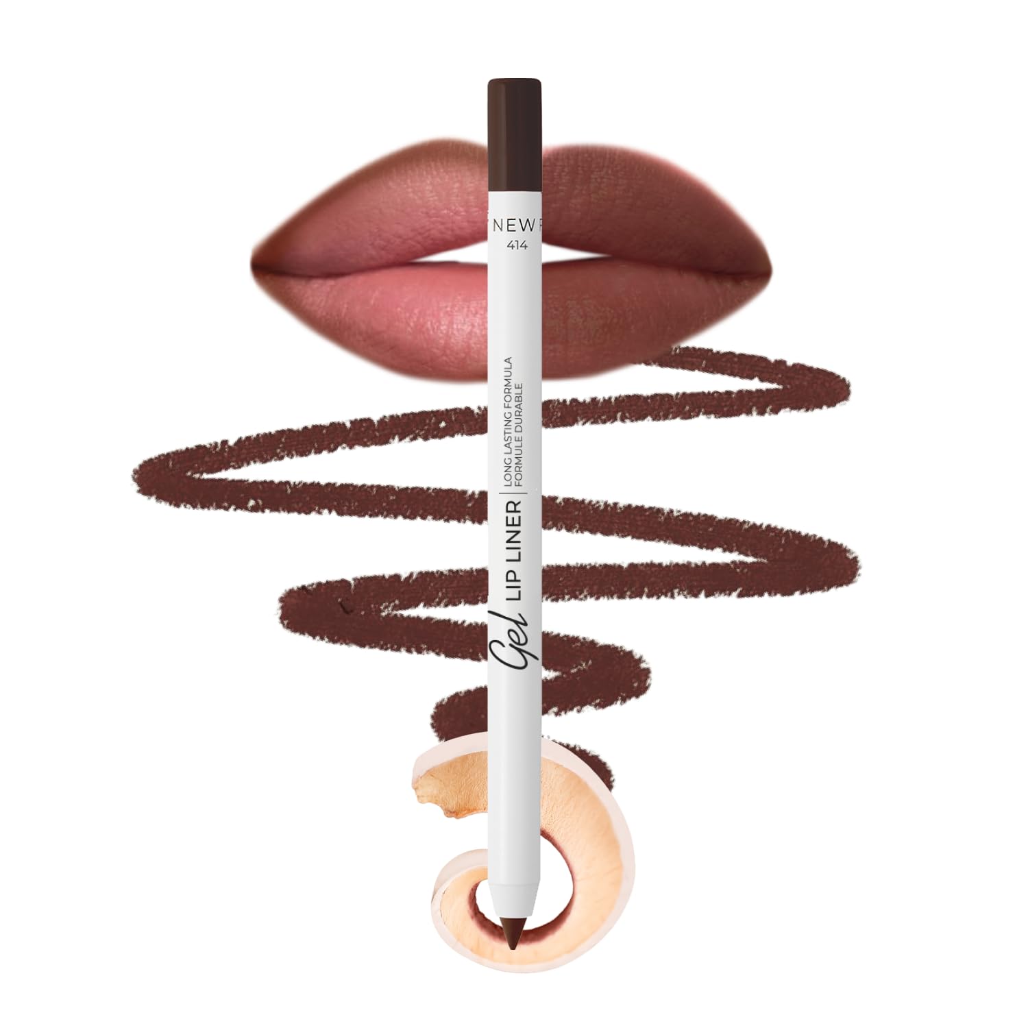 Lamel Gel Lip Liner Pencil – Intense Brown – 2-in-1 Waterproof Lip Liner