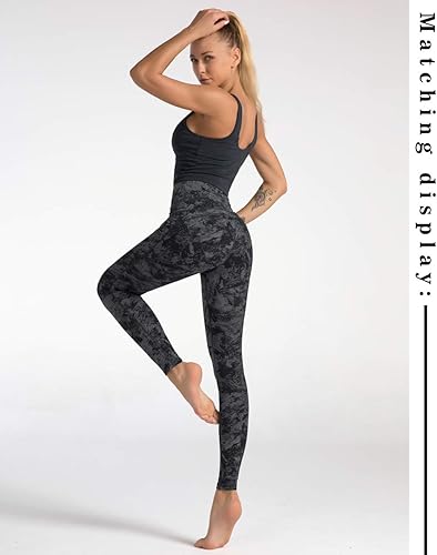 Miniatura 6 de Dragon Fit Pantalones de compresión para yoga, Leggings de entrenamiento Power Stretch con control de abdomen y cintura alta