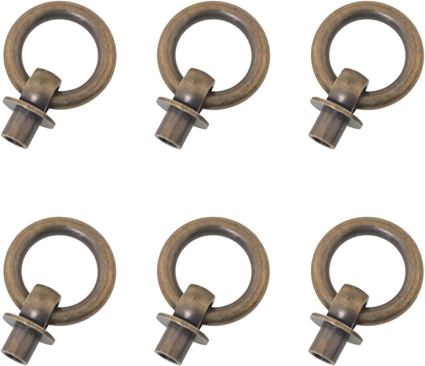 6PCS Brass Pull Ring with Mounting Screws Kitchen Cabinet Wardrobe Drawer Furniture Hardware Handle