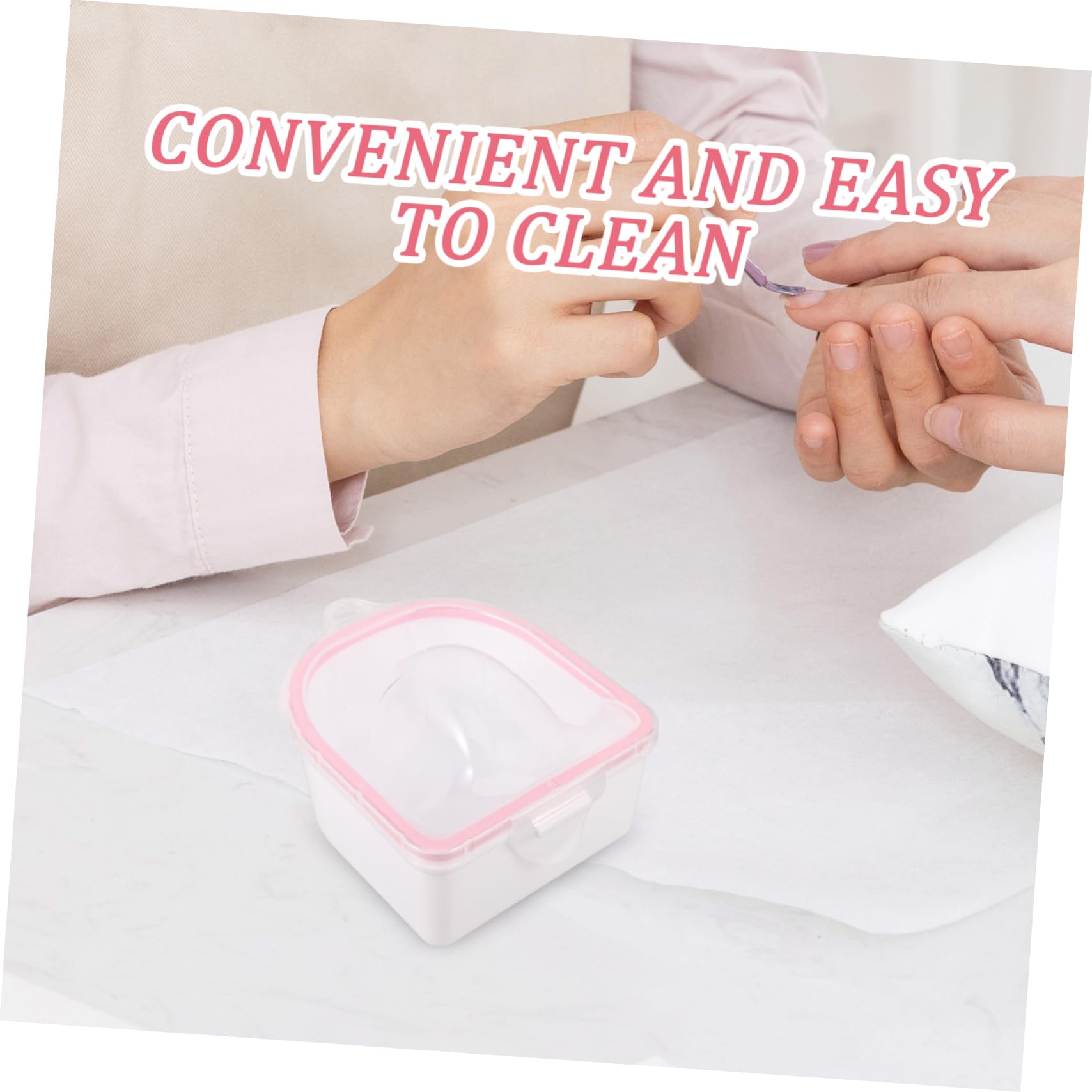 PartyKindom 1 Set Nail Soaking Bowl with Manicure Tools Dual Hand Soak Basin for Nail Treatment Comfortable Design for Cuticle Softening and Spa Experience