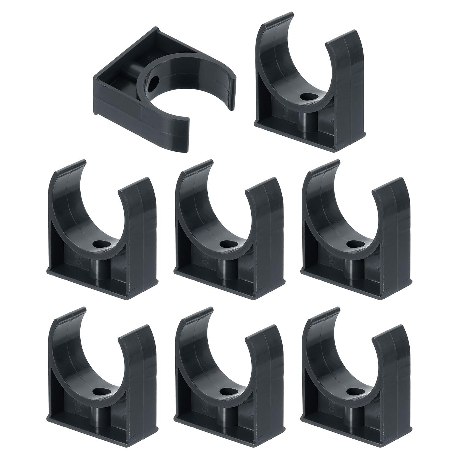 Unifizz 8Pcs PVC Water Pipe Clamps Clips U-Shaped Tubing Hose Buckles Irrigation Tube Holder for 50mm OD for TV Trays Tubing Hose Hanger Support Tubing Black