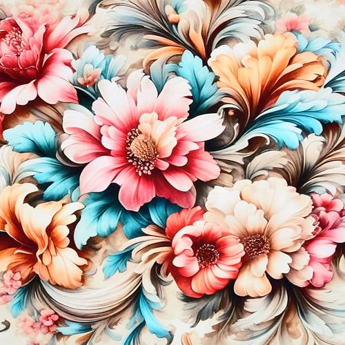 Image of Dream Weaverz 7D Bedsheet for Double Bed King Size with 2 Pillow Covers | Luxury Multicolor Floral Printed Flower Design | Soft Glaze Cotton Feel | Elastic Fitted Upto (72 x 78 x 12) Inch Mattress