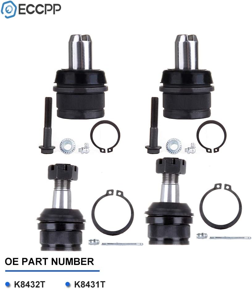 ECCPP 4pcs K8432T K8431T Suspension Kit - 1987 1988 1989 1990 1991 1992 1993 1994 1995 1996 For Ford for F-150 - Upper Ball Joints Lower Ball Joints