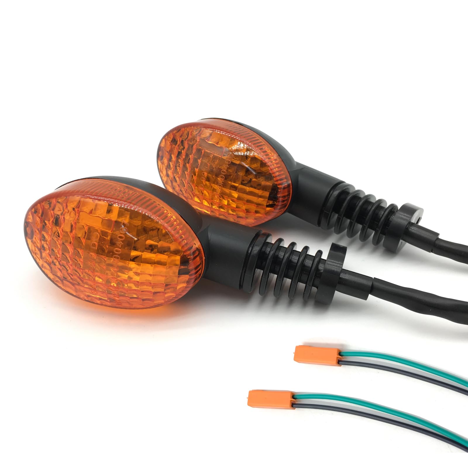 SPNUVR - 2 luces indicadoras de giro para motocicleta, compatibles con Kawasaki EX250R, Ninja 250, 250R, KLX250SF, KLX250SF, KLX230, KLX230SM, VN650, Vulcan S, luz intermitente ámbar