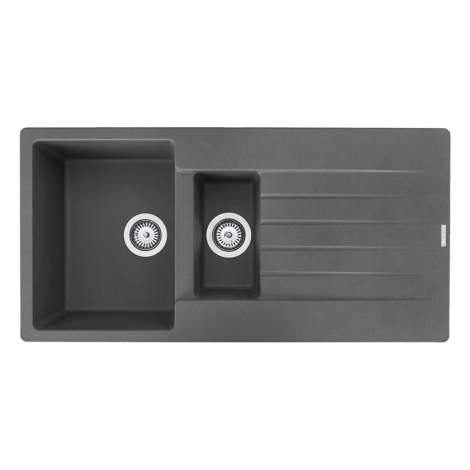Reginox Harlem 15 GS Granite Composite Sink - Grey Silvery - 1.5 Bowl - 500 x 1000mm
