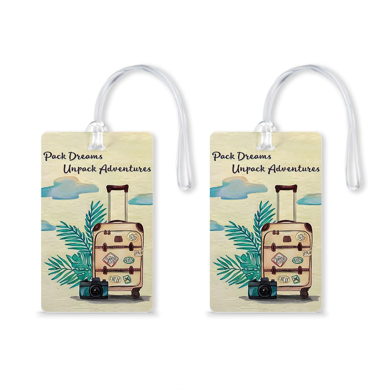 Dreams Luggage Tags, Bag Tag Travel Id Labels Tag for Baggage Suitcases Bags with Silicon ( Pack of 2 )