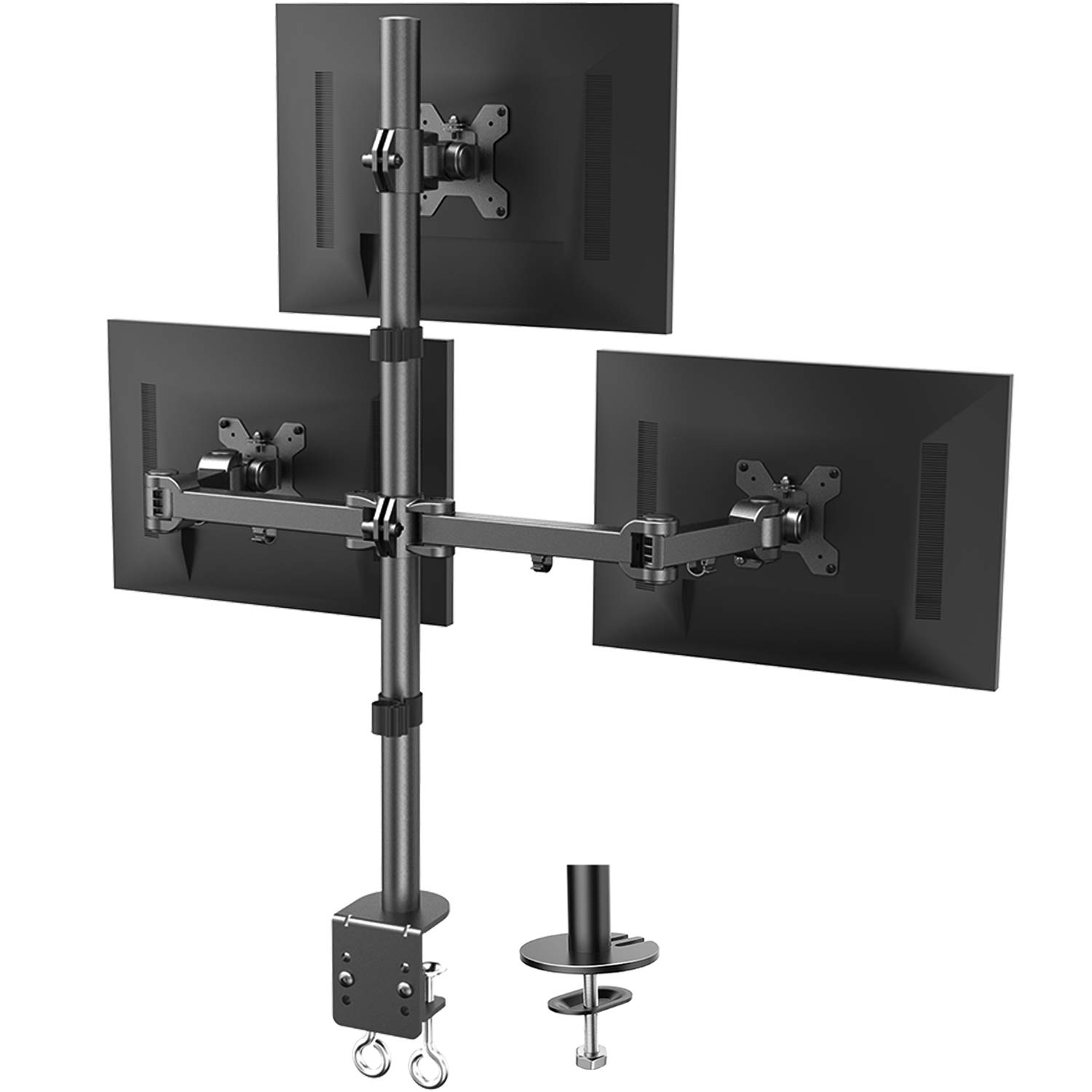 Buy Huanuo Triple Monitor Stand Free Standing Monitor Desk Fully