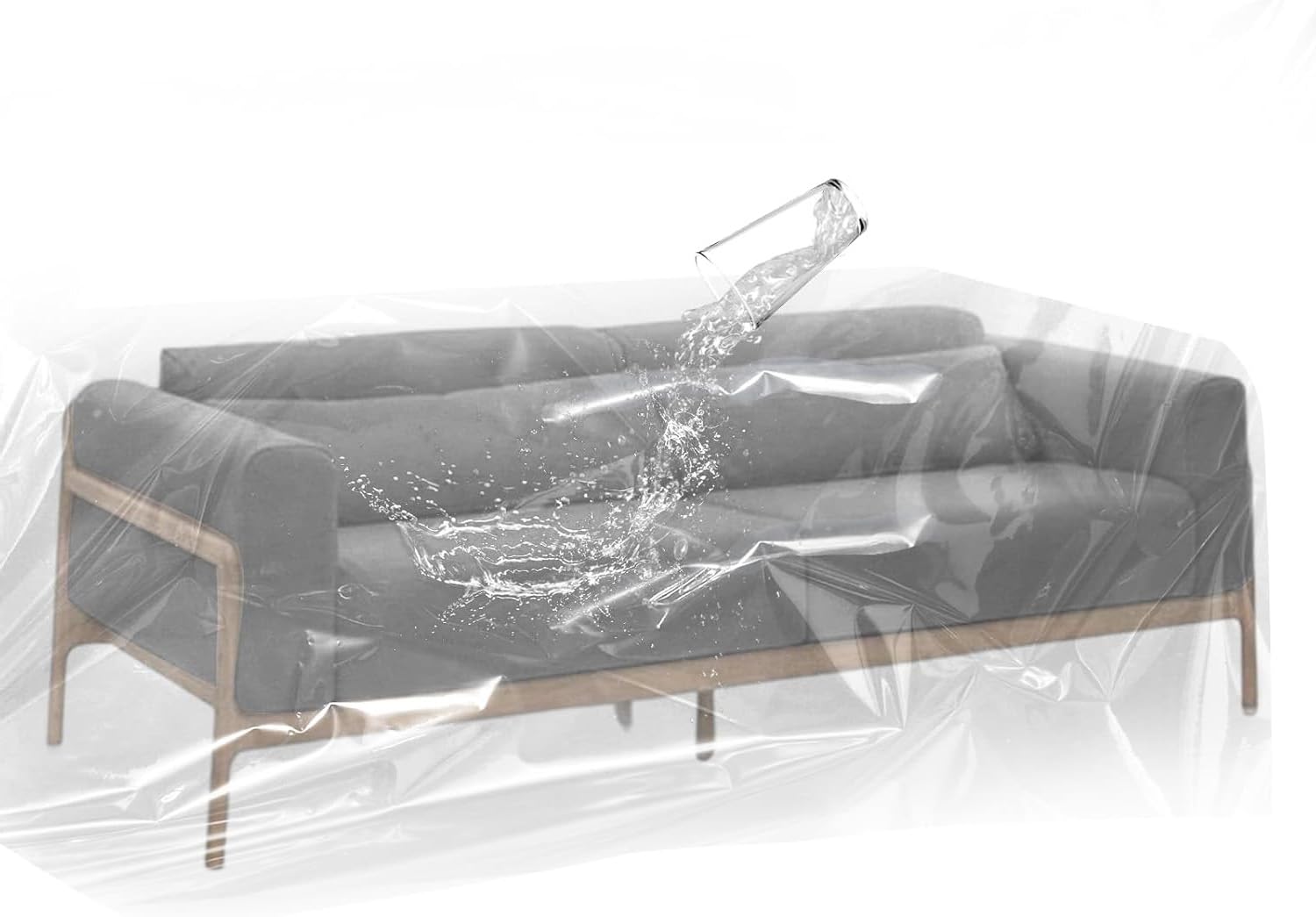 1PCS Plastic Sofa Cover, Sofa Storage Bag, Heavy Duty Waterproof Sofa Protection Cover, Furniture Proof Dust Cover Couch Cover, Moving Sofa Cover for Sofas, Bed,Couch,Ground, 300cm x 200cm