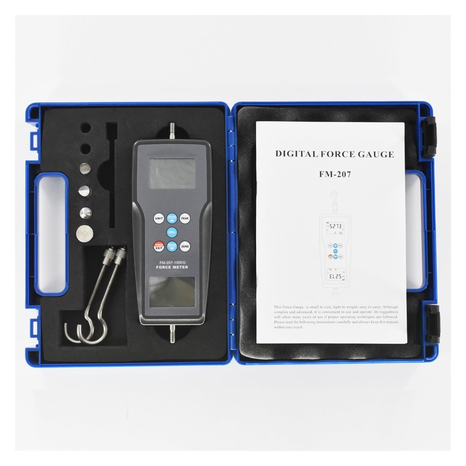 Miernik siły 980N 100kgf 220Lbf Cyfrowy tester siły ciągnięcia i pchania Dynamometr FM-207-100K