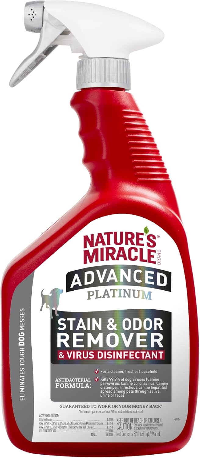 Nature's Miracle Advanced Platinum Stain & Odor Remover & Virus Disinfectant, 32 Oz