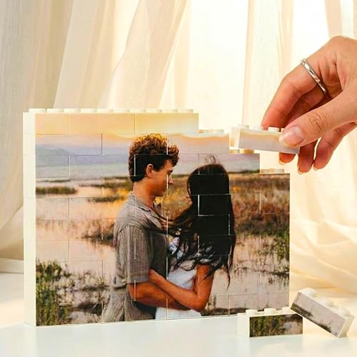 Cristal Plaque - Puzzle Personalizado con Foto | Rompecabezas de Bloques Apilables Premium | Regalo Original y Emotivo para Cumpleaños, Aniversario y San Valentín | Decoración Interactiva